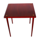 Teak wood side table with brass details
