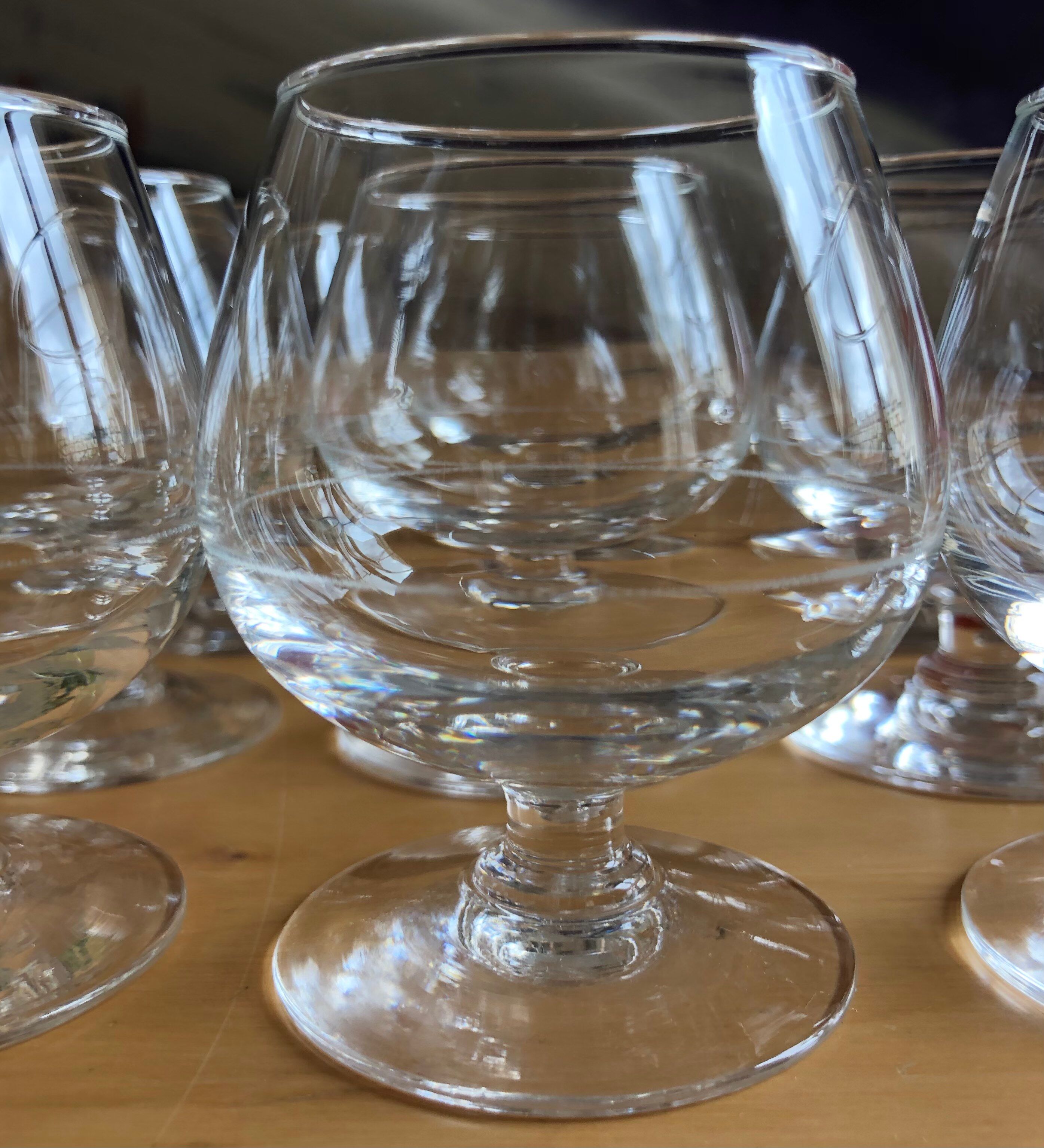 Crystal cognac glasses