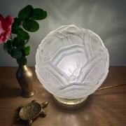 Lampe à poser globe vintage art déco en verre dépoli