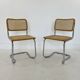 Pair chairs design Marcel Breuer, Italy, 1980