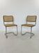 Pair chairs design Marcel Breuer, Italy, 1980