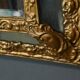 Small Mirror with Parcloses in Repoussé Brass – 1900
