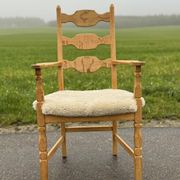 Henning Kjaernulf high back chair with new lambswool
