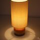 Handcrafted table lamp – Turned wood and yellow Vichy