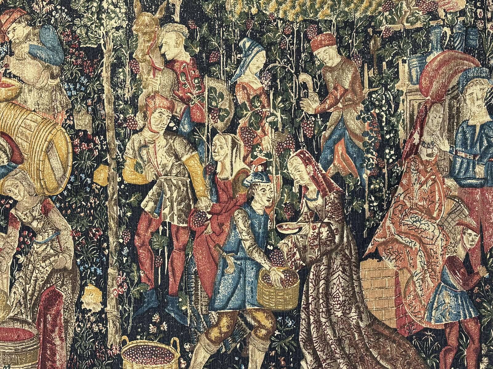 1970s wall tapestry - The Grape Harvest - JP Gobelin Panels