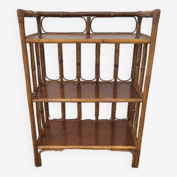 Etagere en rotin 3 niveaux 1960