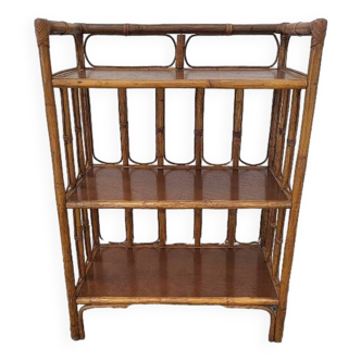 Etagere en rotin 3 niveaux 1960