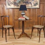 Pair of wooden bistro chairs, 20th century, France