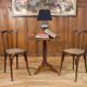 Pair of wooden bistro chairs, 20th century, France
