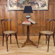 Pair of wooden bistro chairs, 20th century, France