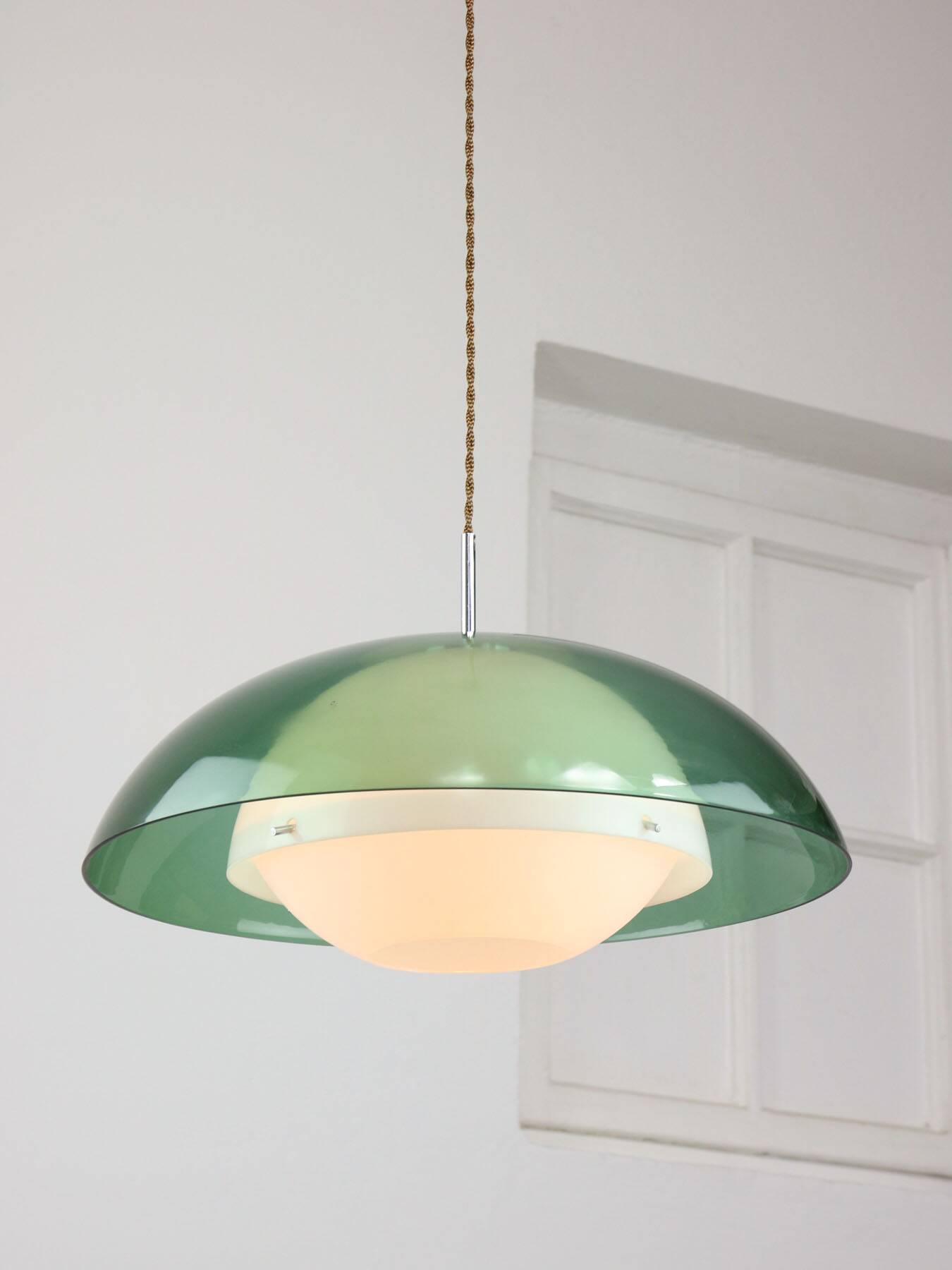 Italian Green Pendant Lamp in Plexiglass