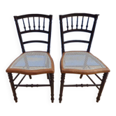 Two quality wooden cane chairs totally relooked