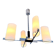 Arlus chandelier chrome, four opaline lights, mid-century France