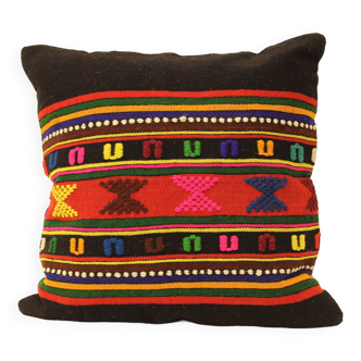 Turkish kilim pillow, vintage pillow, lumbar pillow, bedding pillow, extra long pillow, 50x50, e-35.