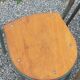 Set of 7 metal chairs by René Herbst with wooden seats.