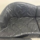 Canapé modulaire en cuir de mouton italien, design des années 1980