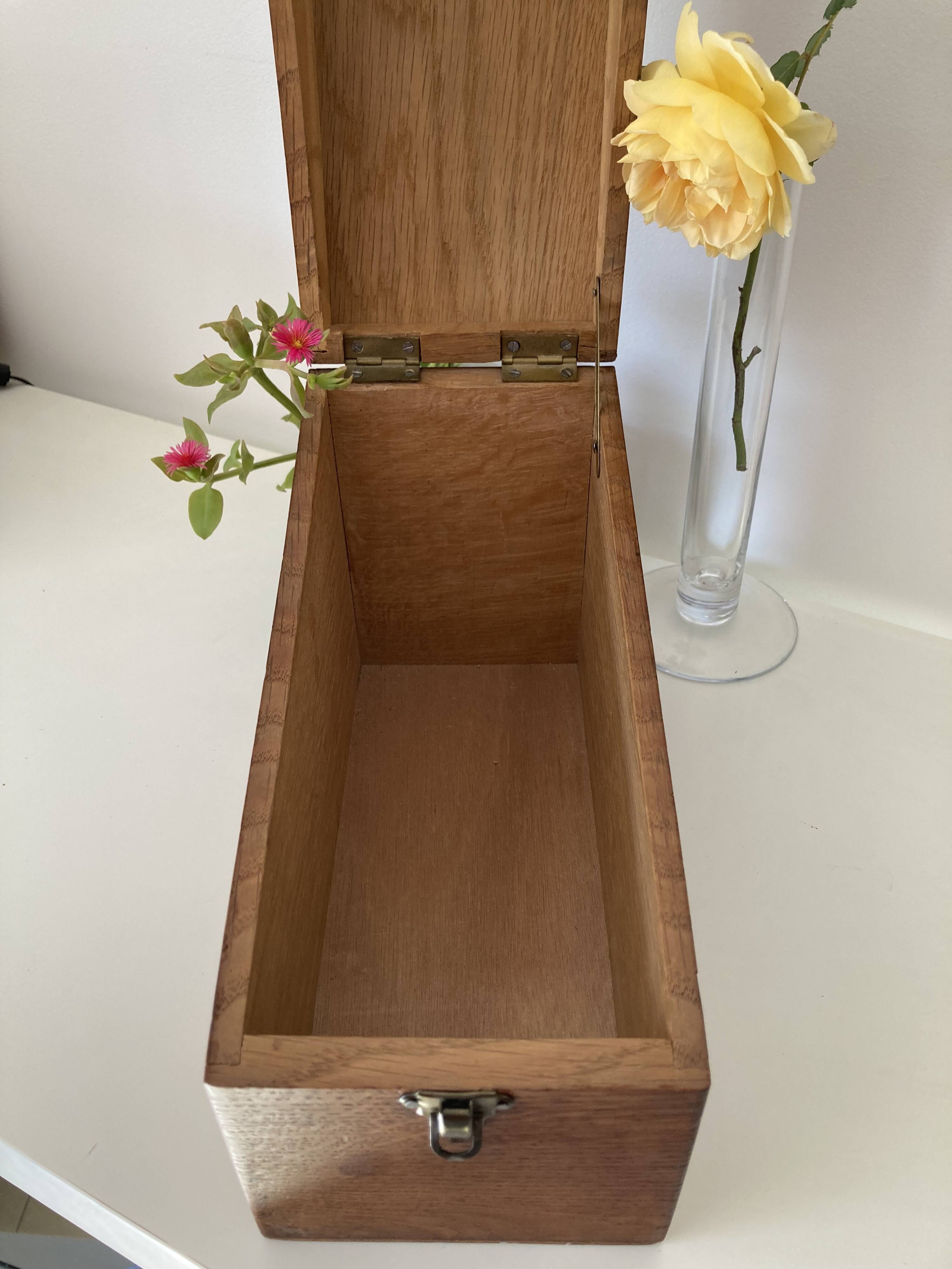 Vintage wooden index card box