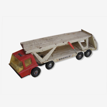 Old bronco metal toy (made in spain): car transport truck