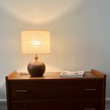 Stoneware and woven jute lamp