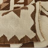 3x12 Vintage Beige & Brown Kilim Runner Rug, 95x373Cm