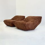 Papillon lounge chairs by Guido Maria Rosati for Giovannetti in rust brown