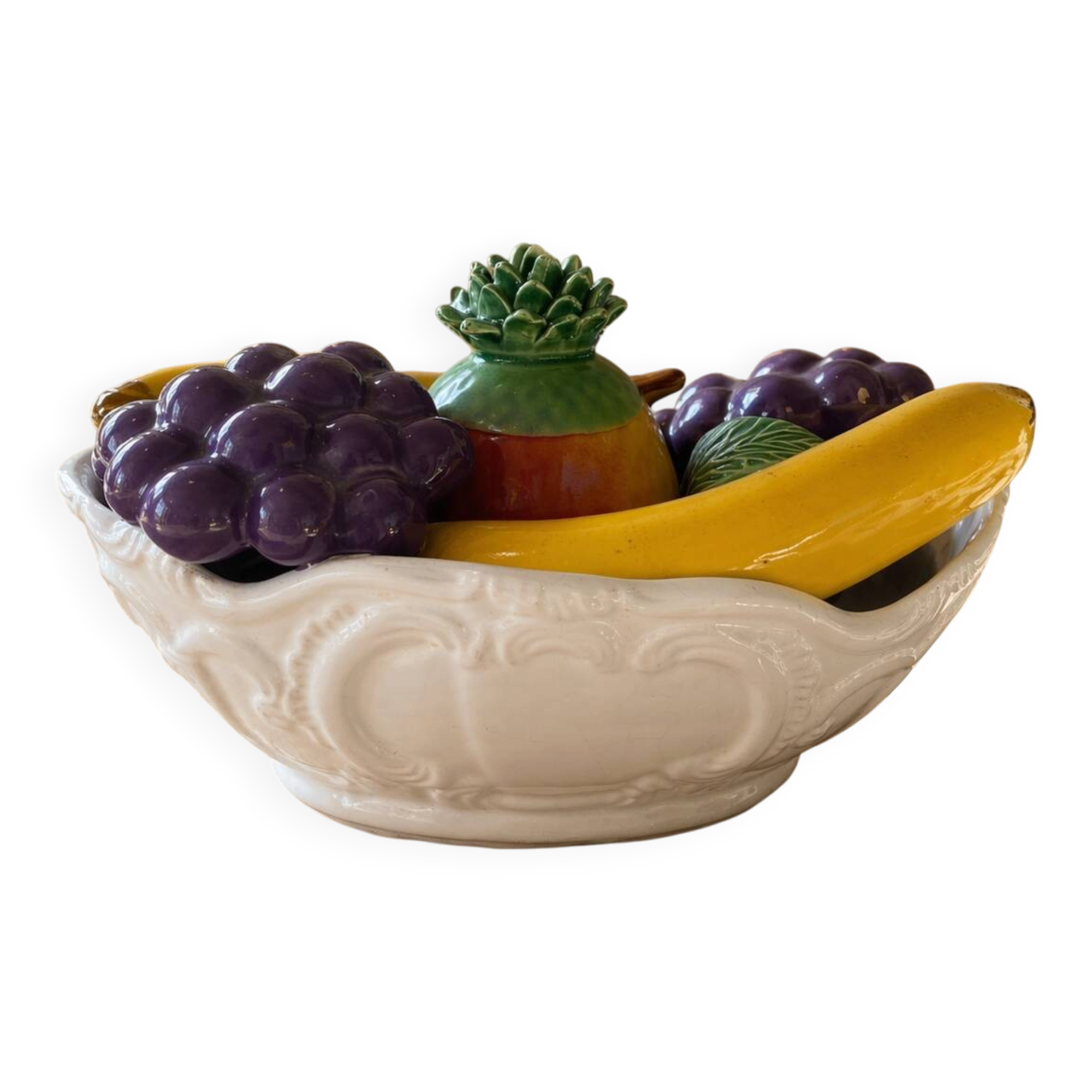 Trompe l'œil ceramic fruit bowl
