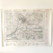 Carte vintage Angers 73x55cm