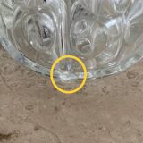 Old glass flower stick on pewter foot