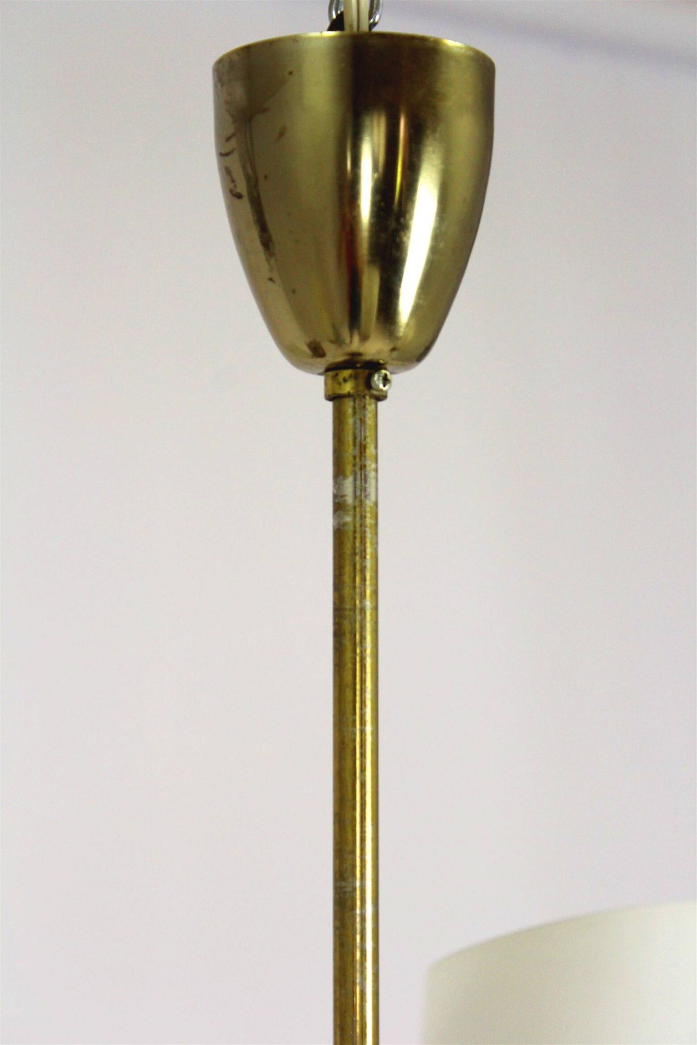 Mid-century steel & glass pendant lamp, 1960s