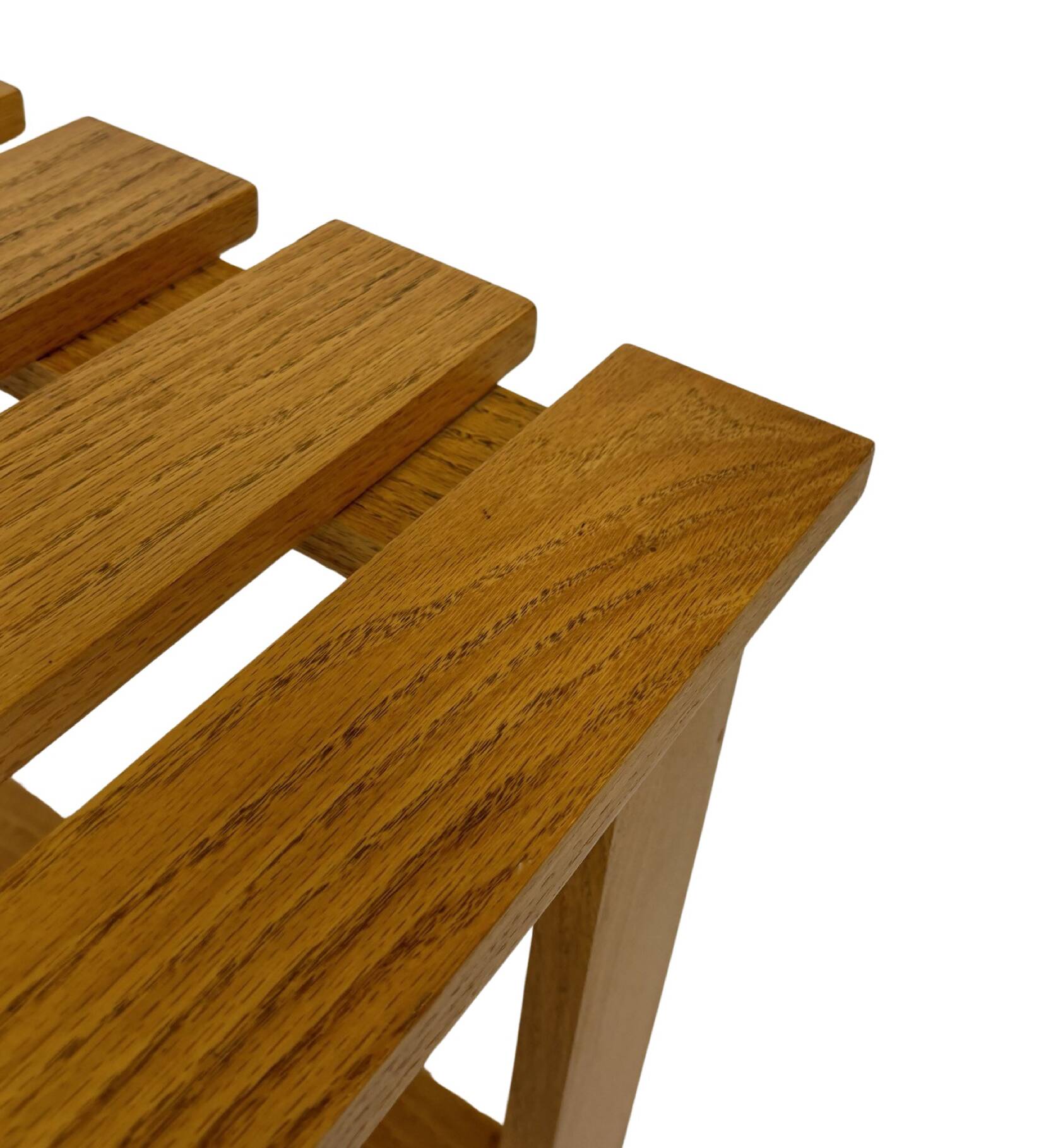 Vintage 1970s coffee table/side table, white oak slats slatted design