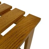 Vintage 1970s coffee table/side table, white oak slats slatted design