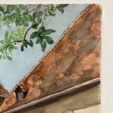 Vintage turret watercolor signed