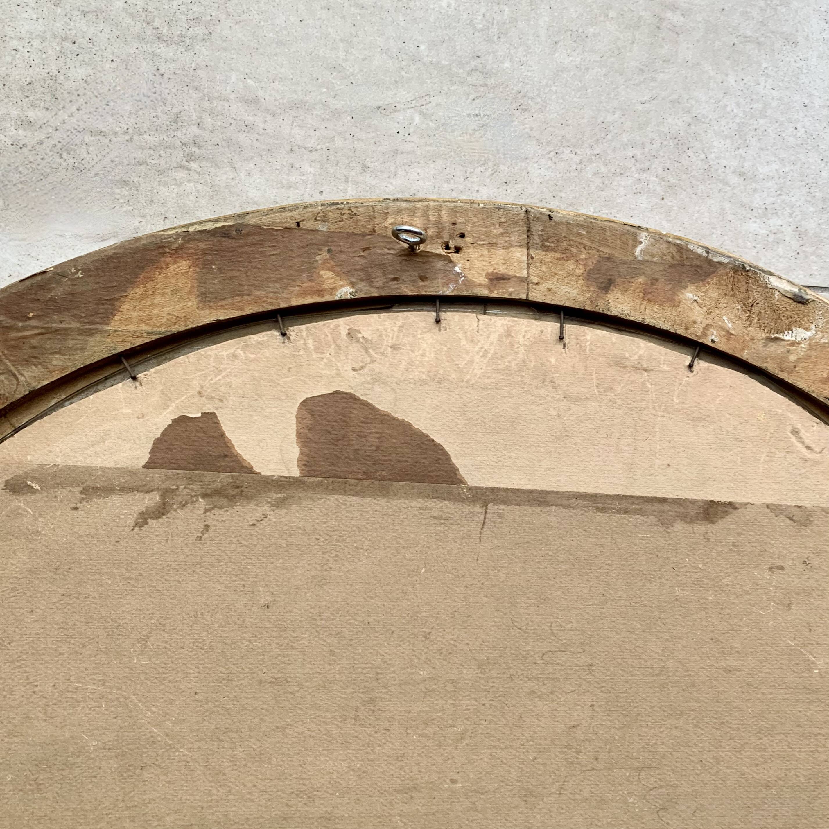 Art Deco oval frame in gilded stucco and wood