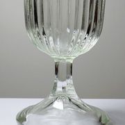 Antique molded glass vase 19th-20th century 1890-1900 on foot