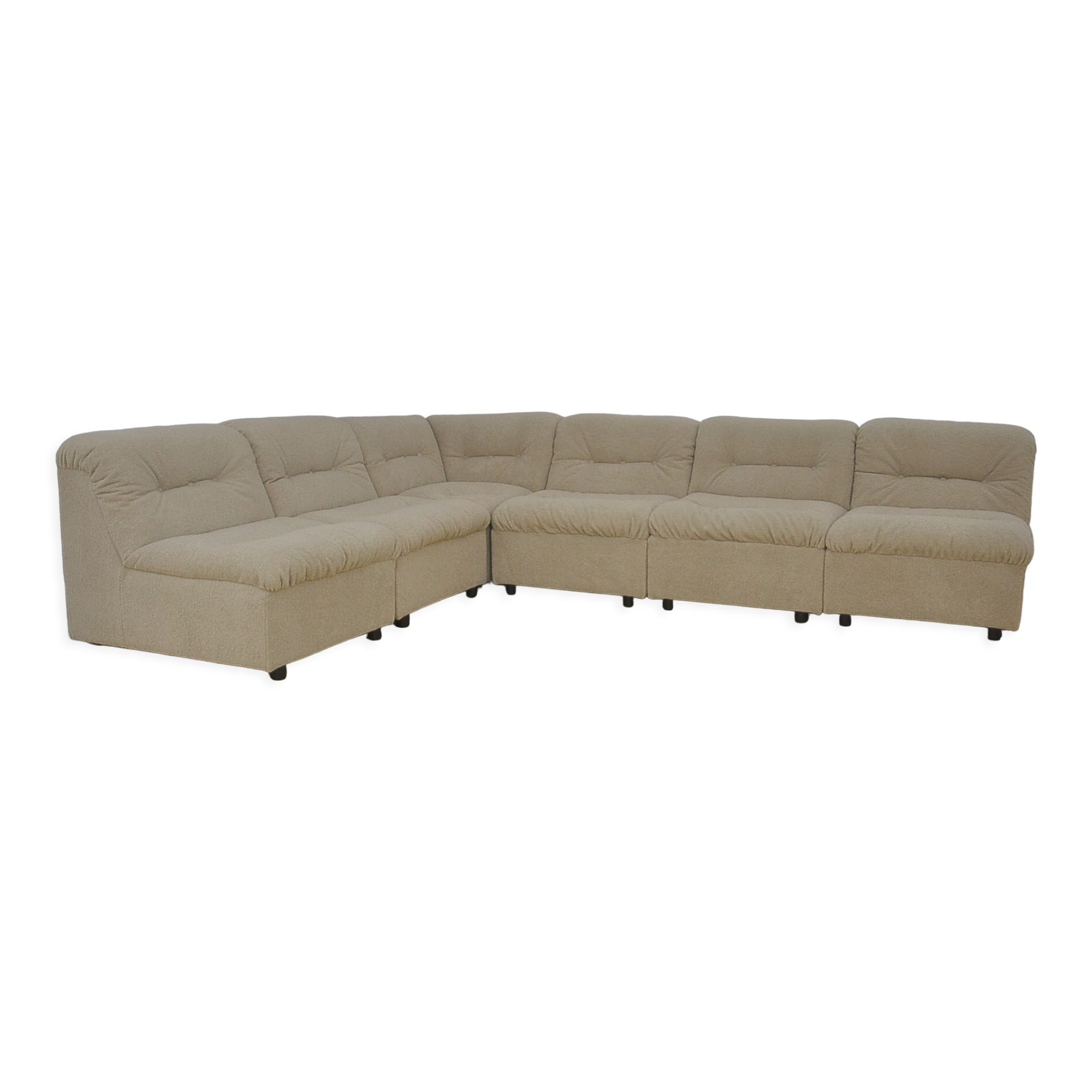 Modular sofa in beige boucle fabric, 1970s