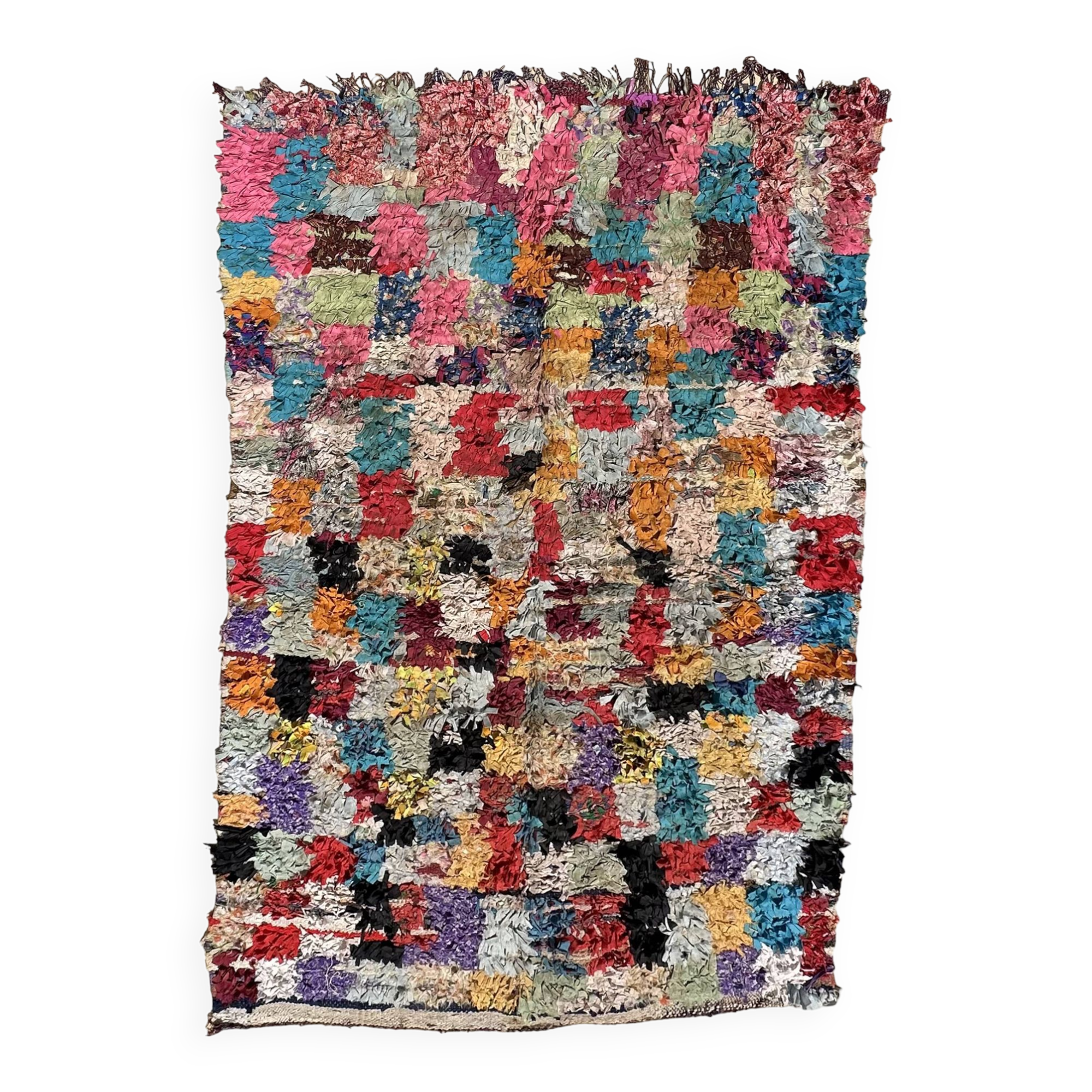 Colorful Boucherouite Moroccan rug - 141 x 240 cm