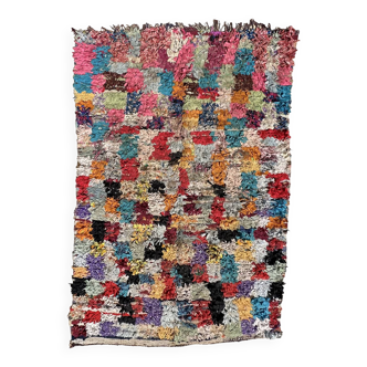 Colorful Boucherouite Moroccan rug - 141 x 240 cm