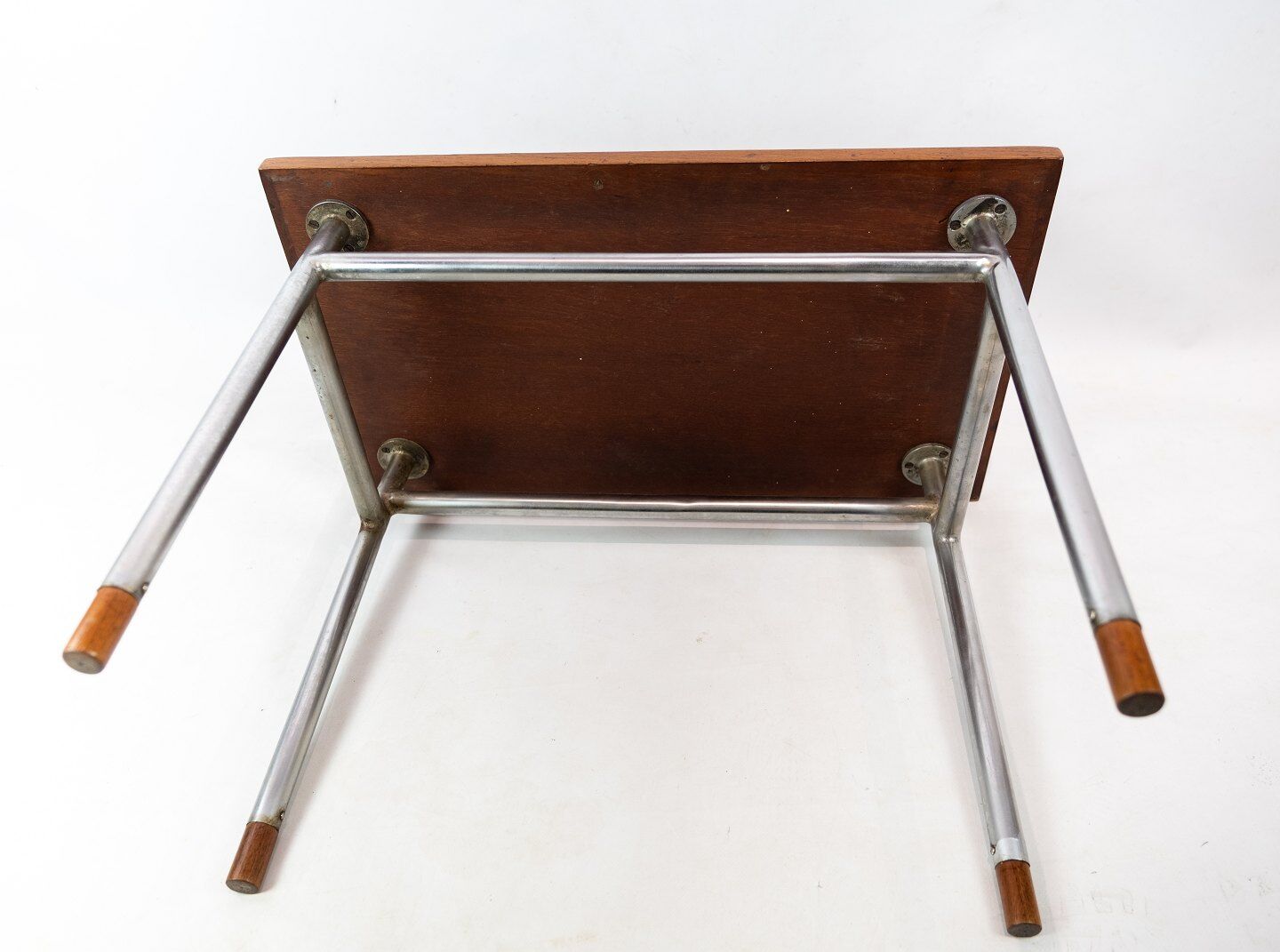 Coffee table in teak and legs in metal, designed by Hans J. Wegner, 1960s