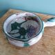 Caquelon dish, thistle decoration by Etienne Daniel, Vallauris