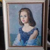 Portrait d'une dame du milieu du siècle - Signé C. Almenara Marqués