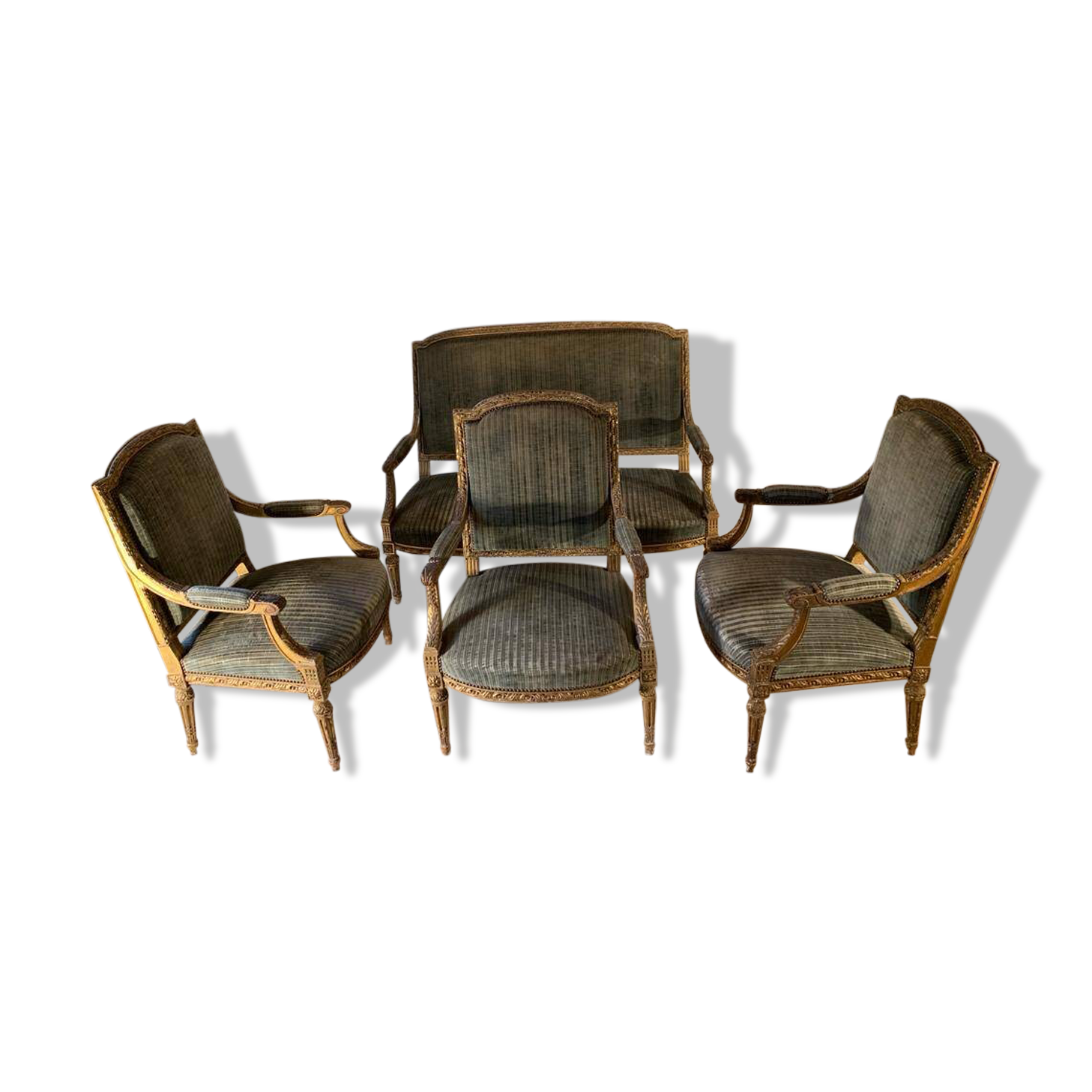 Salon complet: 1 canapé et 3 fauteuils 19ème