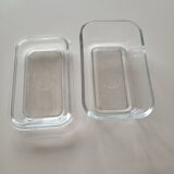 Thick glass butter dish Arcoroc France