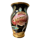 Ceramic vase Vallauris fish 60s