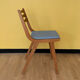 Vintage wooden and skaï scandinavian blue 1950 chairs