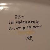 Plat oval peint à la main numéroté et signé