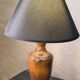 Pair of scandinavian design bedside lamps in turned wood elec ok 48x25