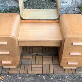 Art Deco dressing table in raw oak produced by Tatra Nabytok Czechoslovakia 1950