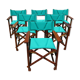 Lot of 6 foldable chairs in solid teak Roland Vlaemynck