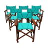 Lot de 6 fauteuils pliables en teck massif Roland Vlaemynck
