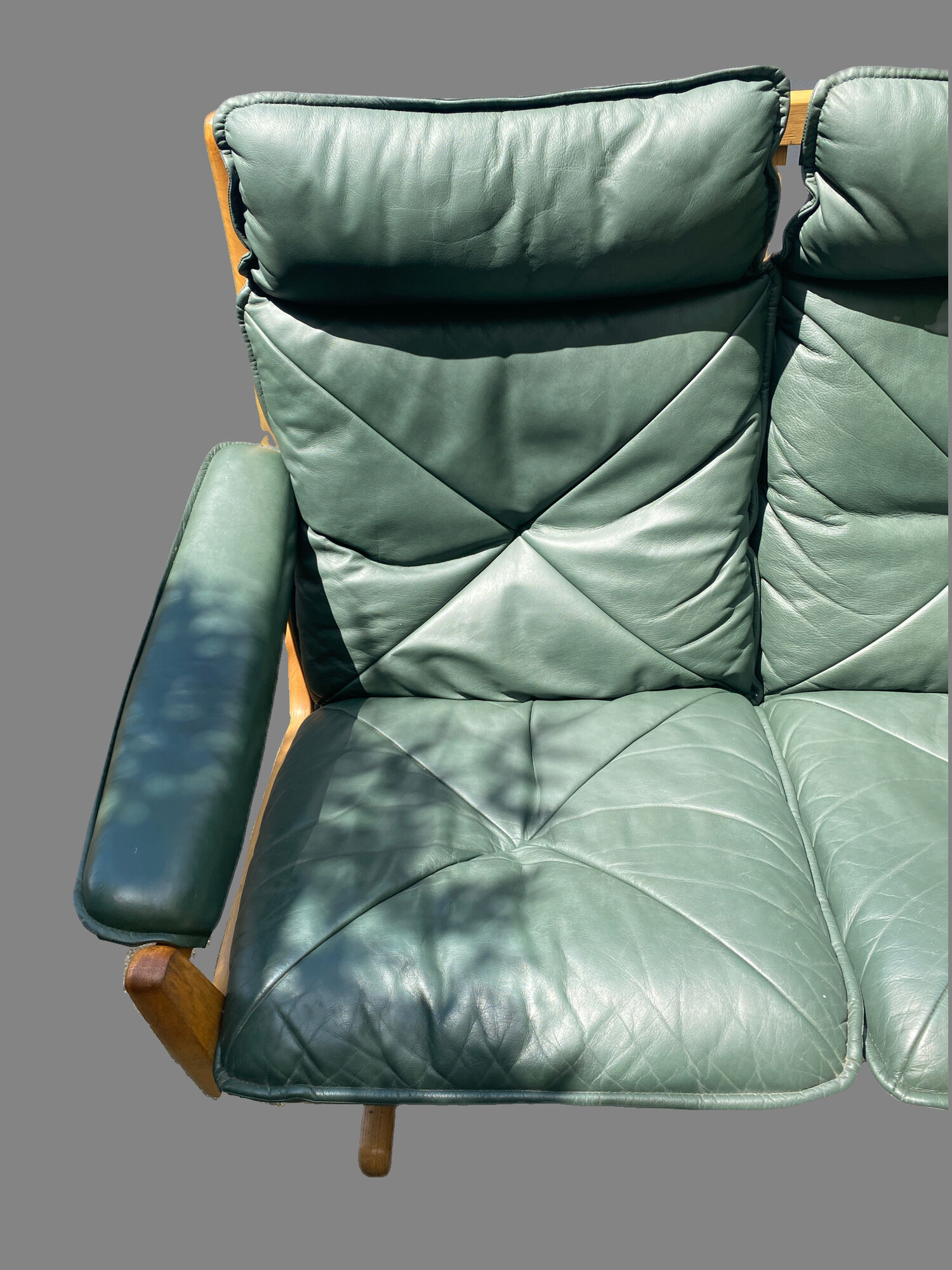 Scandinavian sofa 1970 teak and leather